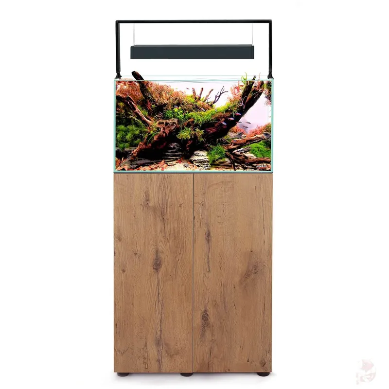 Wochenendangebot Aquael UltraScape 60 Weißglas Aquarium Kombination Forest | 64 l Set mit dunklem Unterschrank forest