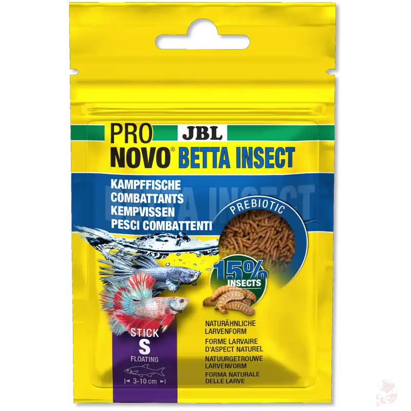 JBL Pronovo Betta Insect S, 20 ml | Artgerechtes Insektenfutter Probiergröße 20 ml Frischebeutel Expressversand