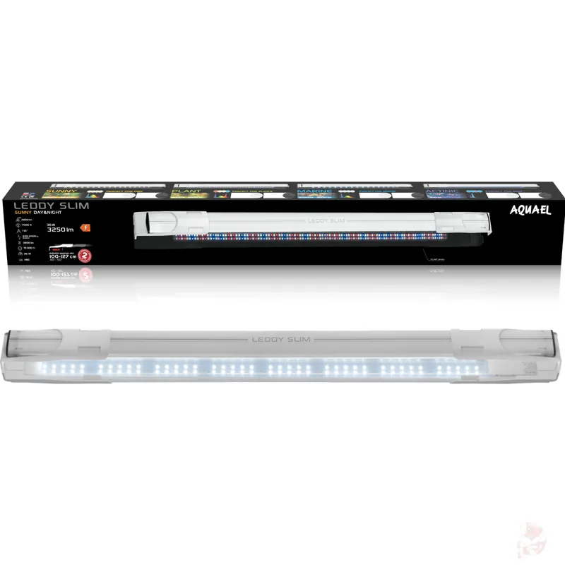 Expressversand Aquael Leddy Slim Sunny 2,0 D&N 36W weiß, Aufsetzlampe für 100 - 127 cm breite Aquarien Weiß