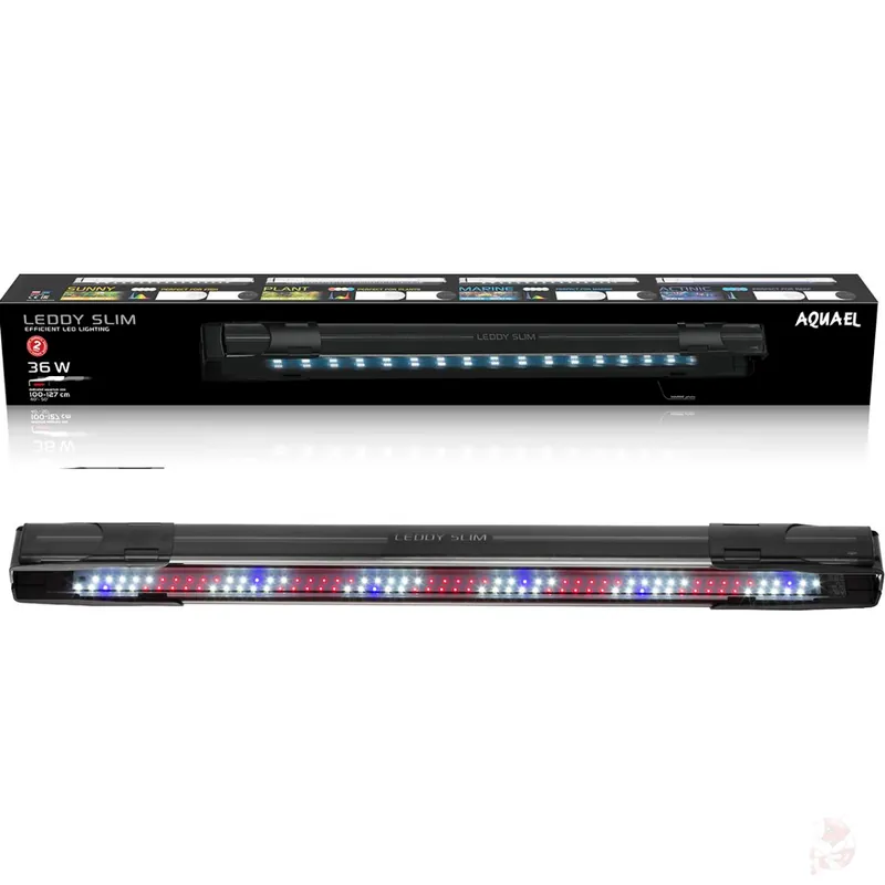 Solange Der Vorrat Reicht Aquael Leddy Slim Plant 2,0 36W schwarz, Aufsetzlampe für 100 - 127 cm breite Aquarien Weiß