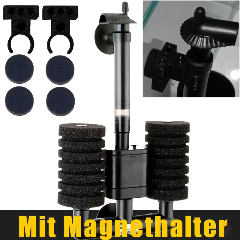 BOB - Doppel-Bio Schwammfilter mit Pumpe und Magnethalterung Ohne Magnethalterung Meistverkauft