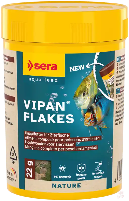 Billig sera Vipan Flakes | Prebiotisches Hauptfutter für Zierfische 100 ml