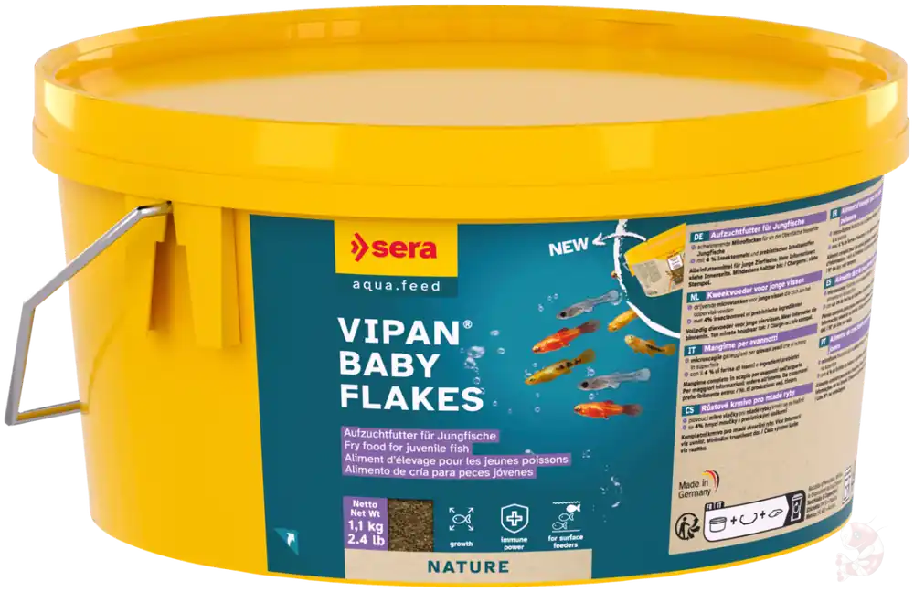 Nur Heute sera Vipan Baby Flakes | Prebiotisches Aufzuchtfutter für Jungfische 2200 ml 50 ml