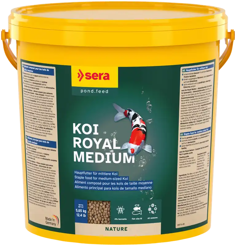 Sera Koi Royal Medium 21 Liter Eimer Teichfutter Fische Teich Koi Goldfische Neue Ware