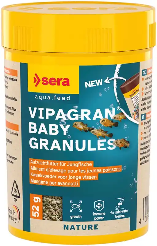 Sera Vipagran Baby Granules 100ml Aufzuchtfutter Granulatfutter Zierfische Aquarium Super-Preis