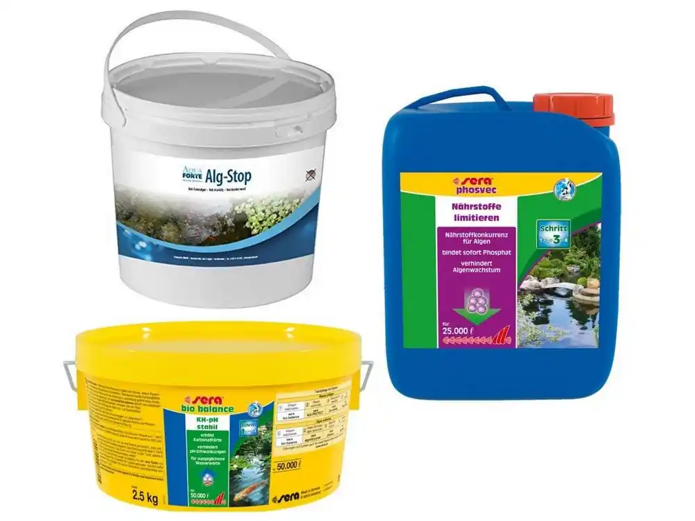 Anti Fadenalgen Set 1 sera pond bio balance 2,5 kg alg-stop 2,5 kg phosvec 2,5 L Bestseller