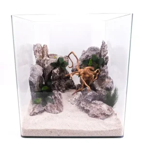 Rabatt Nanotank 60 Aquarium mit Abdeckung und Unterlage