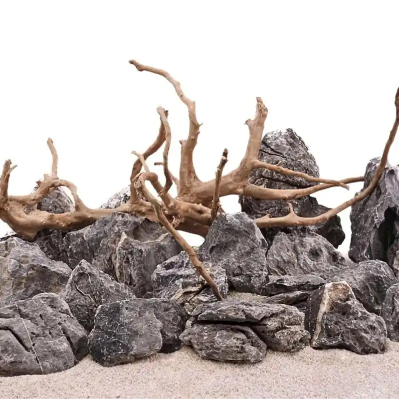 Aquarium Natursteine Wurzel 5kg Mini Landschaft + Moorkienwurzel M Sonderangebot