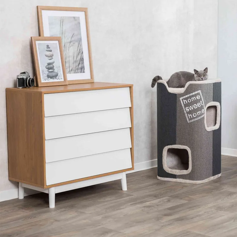 TRIXIE Cat Tower Jorge 38 x 38 x 78 Centimeter anthrazit/lichtgrau/grau Kratzbaum Sale