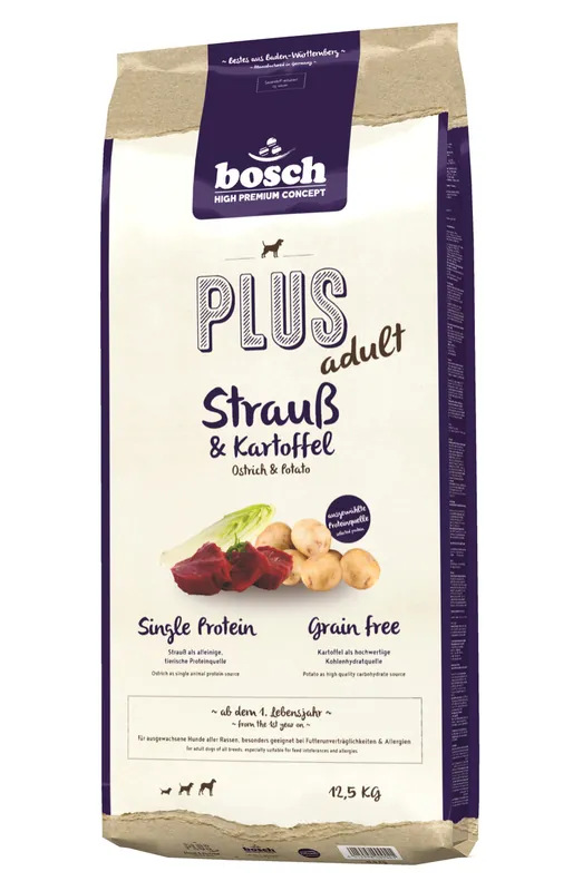 Direktkauf Sparpaket bosch Plus Adult Strauß & Kartoffel 2 x 12,5kg Hundetrockenfutter