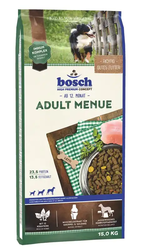 Abverkauf Sparpaket bosch Adult Menue 2 x 15kg Hundetrockenfutter