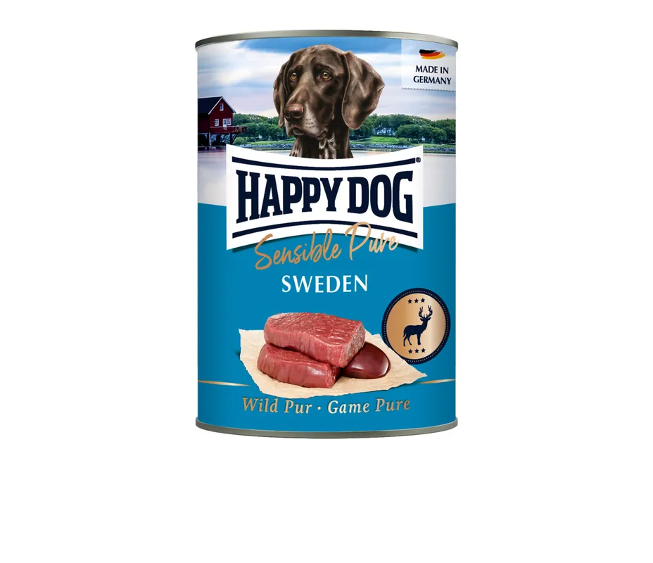 Echt HAPPY DOG Sensible Pure Sweden Wild Pur 400 Gramm Hundenassfutter