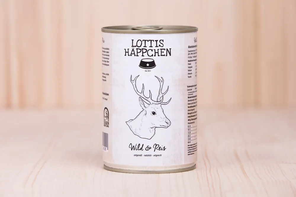 Abverkauf LOTTIS HÄPPCHEN Wild mit Reis 400 g