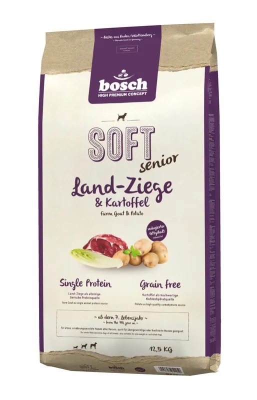 bosch SOFT senior Land-Ziege & Kartoffel 12,5kg Hundetrockenfutter Meistverkauft