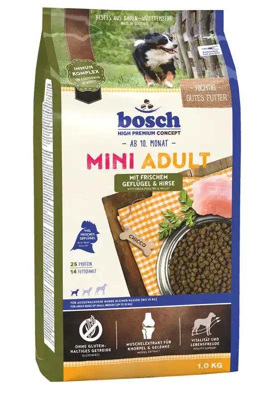 bosch Mini Adult Geflügel & Hirse 1kg Hundetrockenfutter Meistverkauft