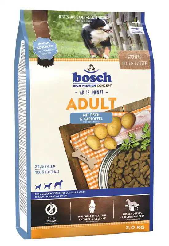 bosch Adult Fisch & Kartoffel 3kg Hundetrockenfutter Neuheit