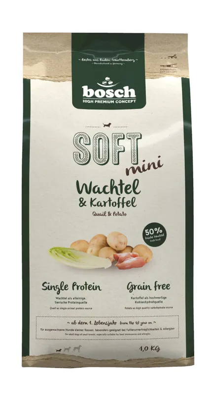 Beliebt bosch SOFT Mini Wachtel & Kartoffel 1kg Hundetrockenfutter