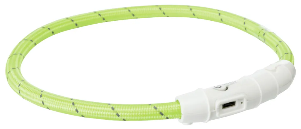 Schneller Versand TRIXIE Flash Leuchtring USB L - XL (65 cm / ø 7 mm) grün
