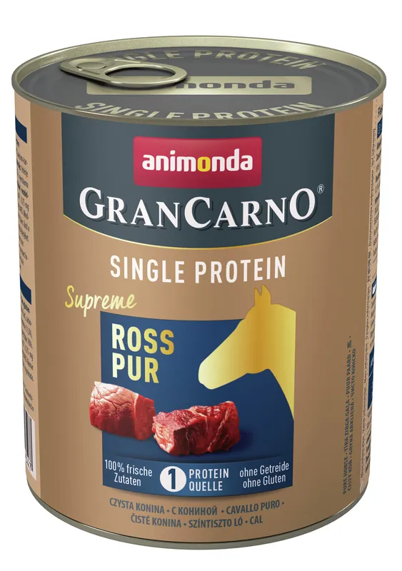 Garantierte Lieferung animonda Gran Carno Single Protein Supreme Ross pur 800g Dose Hundenassfutter