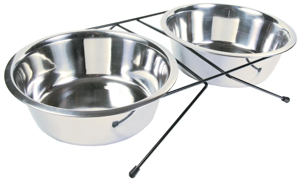 TRIXIE Napf-Set Eat on Feet 2 x 2,8 l Ø 24 cm Edelstahl Aktuell