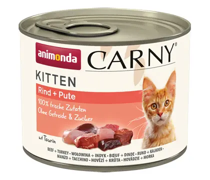 Animonda Carny Kitten Rind und Pute 200 Gramm Katzennassfutter Abverkauf