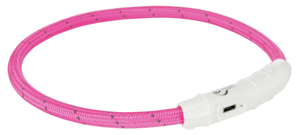 Solange Der Vorrat Reicht TRIXIE Flash Leuchtring USB L - XL (65 cm / ø 7 mm) pink