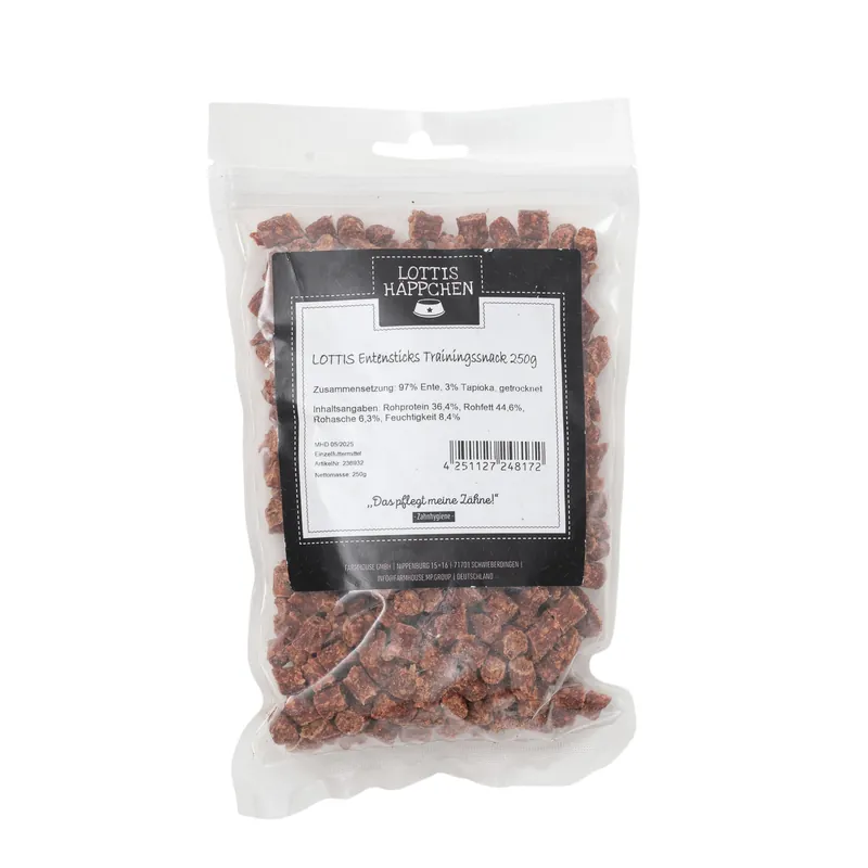 Letzte Chance LOTTIS HÄPPCHEN Entensnacks Trainingssnack 250 g