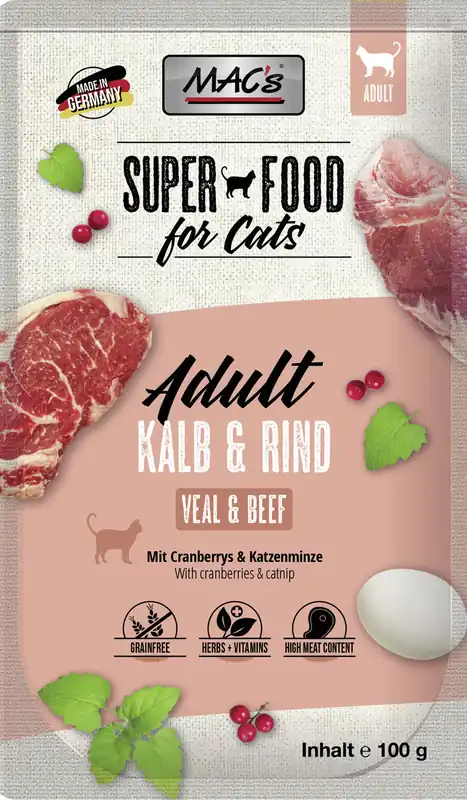 Geprüft MAC's Cat Kalb/Rind 100 g