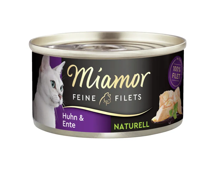 Sparpaket 48 x 80 g Miamor Feine Filets Naturell Huhn & Ente Katzen Nassfutter Günstig
