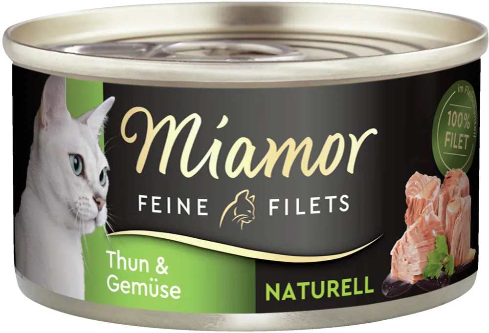 Sparpaket 24 x 80 g Miamor Feine Filets Naturell Thun & Gemüse Katzen Nassfutter Bestseller