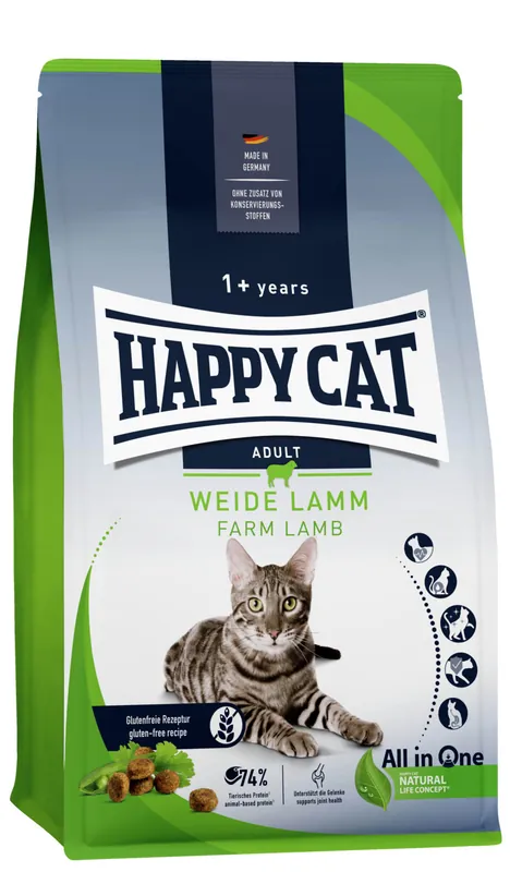 Sparpaket 2 x 300 g Happy Cat Culinary Adult Weide-Lamm Katzen Trockenfutter Günstig