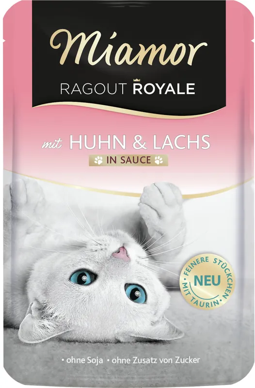 Sparpaket 22 x 100 g Miamor Ragout Royale mit Huhn & Lachs in Sauce Katzen Nassfutter Markenware