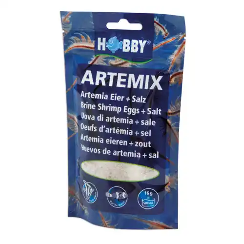 Preiswert Sparpaket 2 x 195 g Hobby Artemix Artemia Eier + Salz Aquarium Aufzuchtfutter