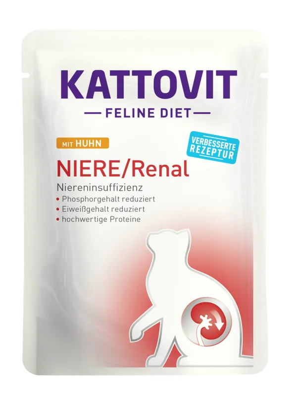 Nur Für Kurze Zeit Sparpaket 48 x 85 g Kattovit Feline Diet Niere/Renal mit Huhn Katzen Nassfutter