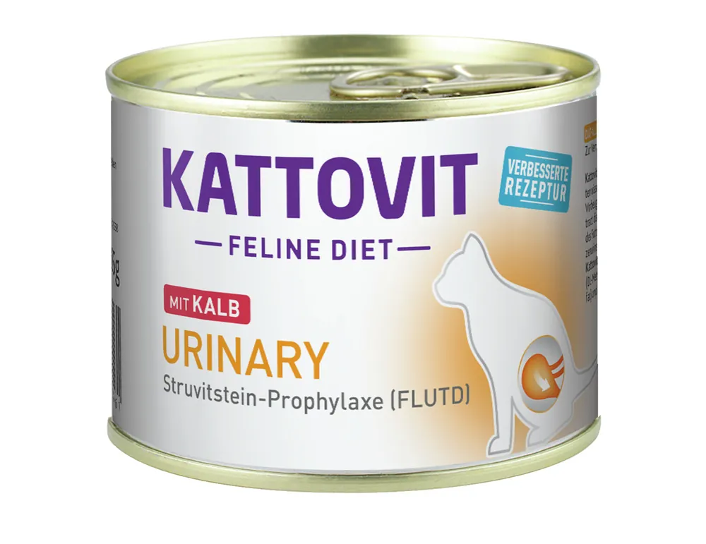 Sparpaket 24 x 185 g Kattovit Feline Diet Urinary mit Kalb Katzen Nassfutter Letzte Chance