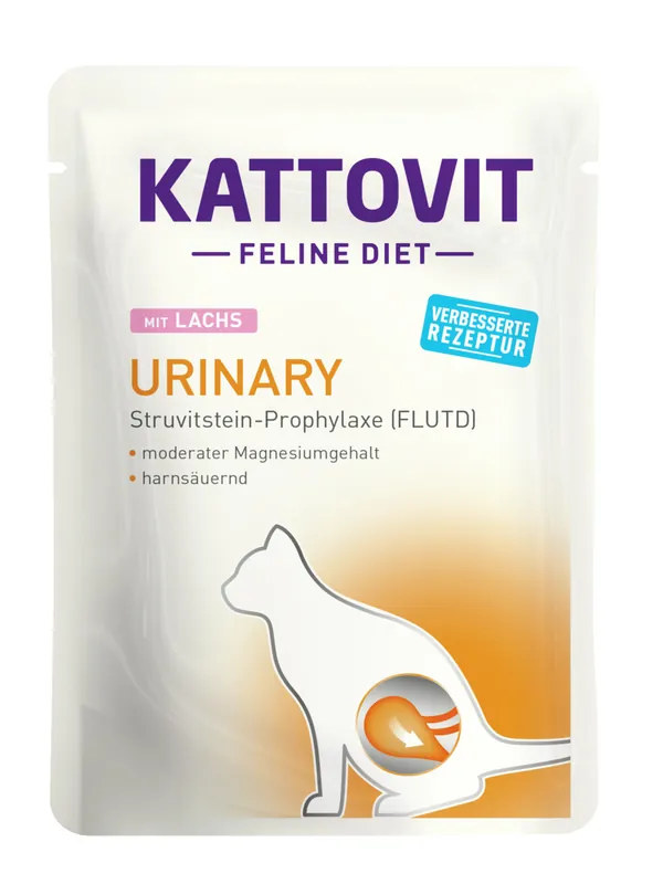 Bestseller Sparpaket 24 x 85 g Kattovit Feline Diet Urinary mit Lachs Katzen Nassfutter