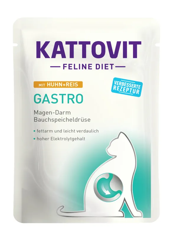 Sparpaket 24 x 85 g Kattovit Gastro mit Huhn & Reis Katzen Nassfutter Sale