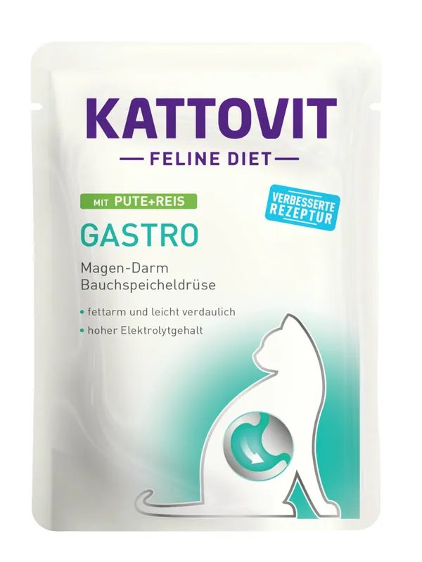 Sparpaket 24 x 85 g Kattovit Gastro mit Pute & Reis Katzen Nassfutter Billig
