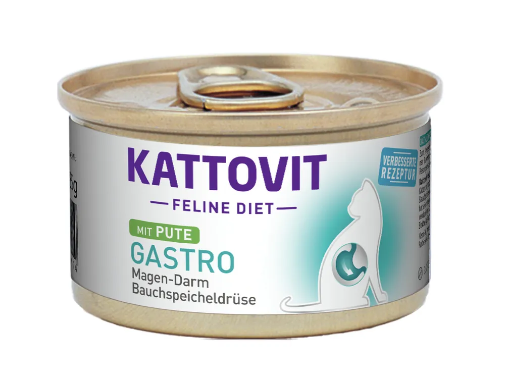 Markenware Sparpaket 12 x 85 g Kattovit Gastro mit Pute Katzen Nassfutter