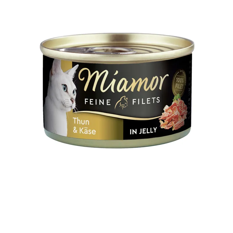 Sparpaket 48 x 100 g Miamor Feine Filets in Jelly Thun & Käse Katzen Nassfutter Preis Gesenkt