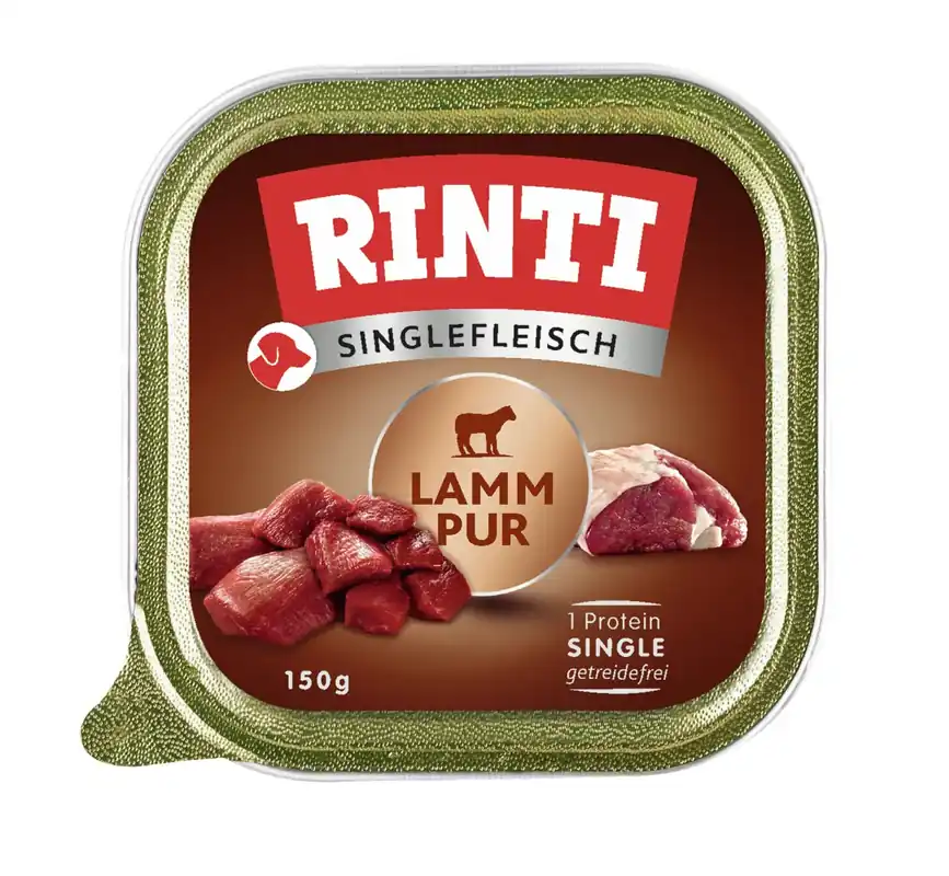 Sparpaket 10 x 150 g Rinti Singlefleisch Lamm Pur Hunde Nassfutter Günstig