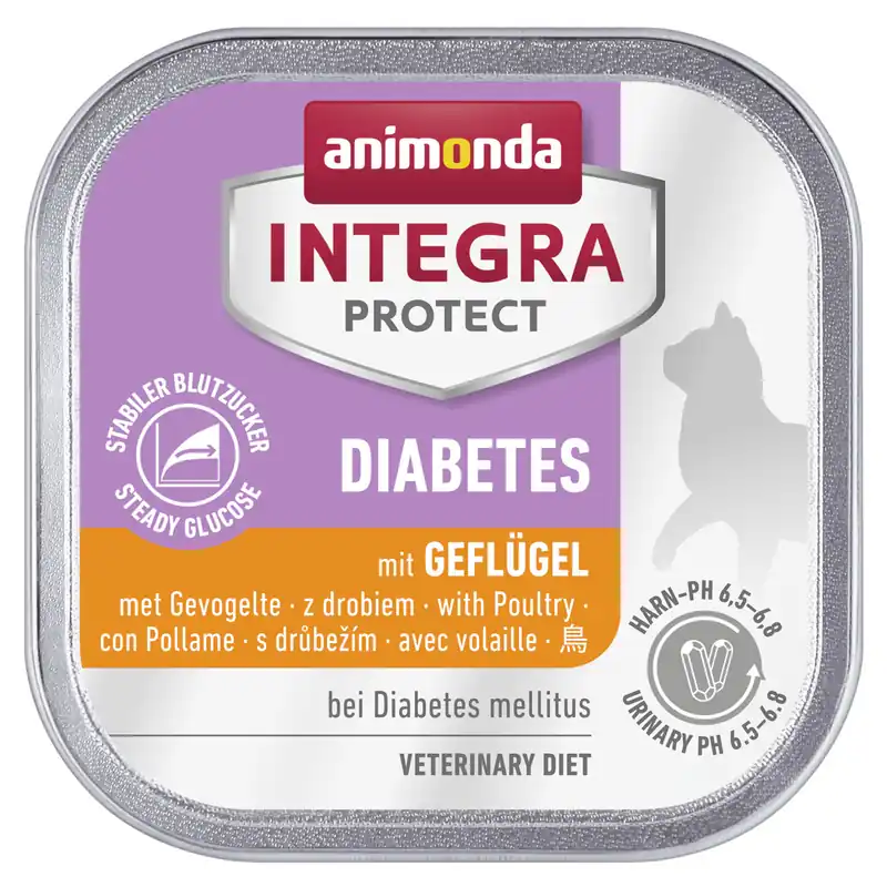 Sparpaket 32 x 100 g Animonda Integra Protect Diabetes mit Geflügel Katzen Nassfutter Heißes Angebot