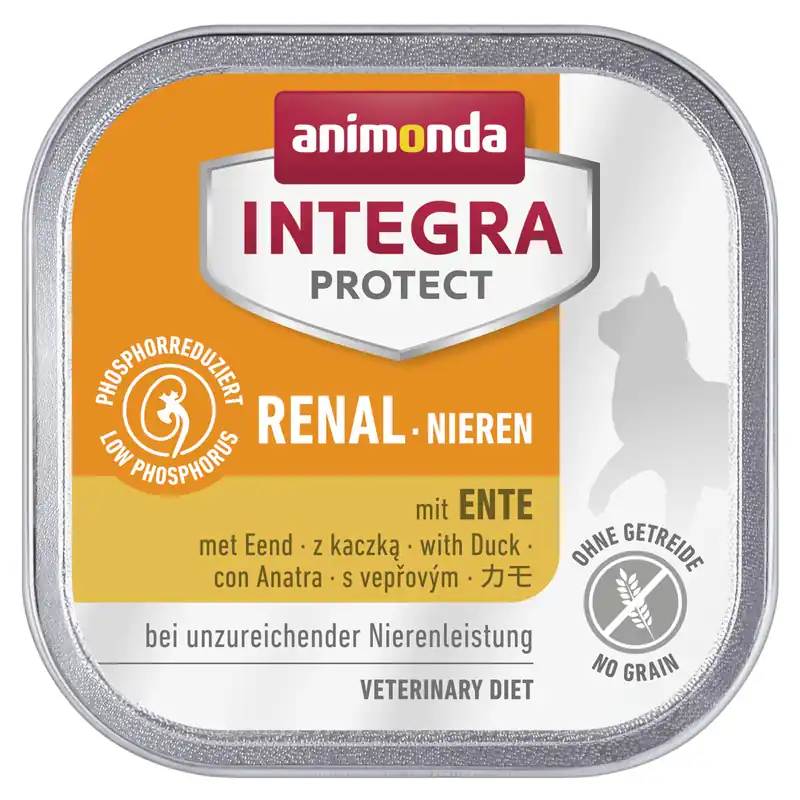 Super-Preis Sparpaket 16 x 100 g Animonda Integra Protect Renal/Nieren mit Ente Katzen Nassfutter