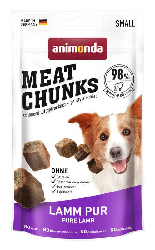 Kracherpreis Sparpaket 2 x 60 g Animonda Meat Chunks Lamm pur Hunde Snack