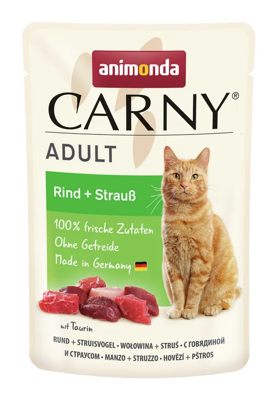 Sparpaket 24 x 85 g Animonda Carny Adult Rind + Strauß Katzen Nassfutter Preis Gesenkt