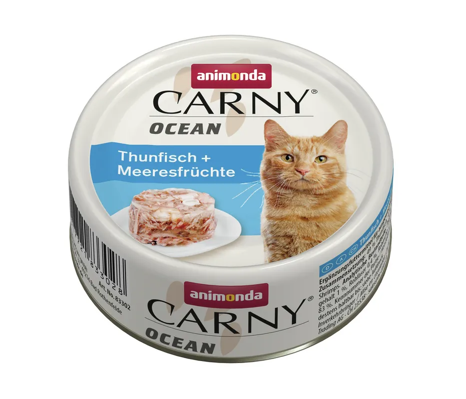 Ausverkauf Sparpaket 12 x 80 g Animonda Carny Ocean Thunfisch + Meeresfrüchte Katzen Nassfutter