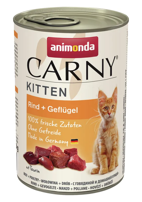 Sparpaket 6 x 400 g Animonda Carny Kitten Geflügel + Rind Katzen Nassfutter Markenware