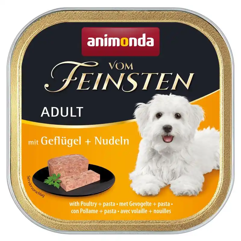 Sparpaket 22 x 150 g Animonda vom Feinsten Adult mit Geflügel & Nudeln Hunde Nassfutter Sonderaktion