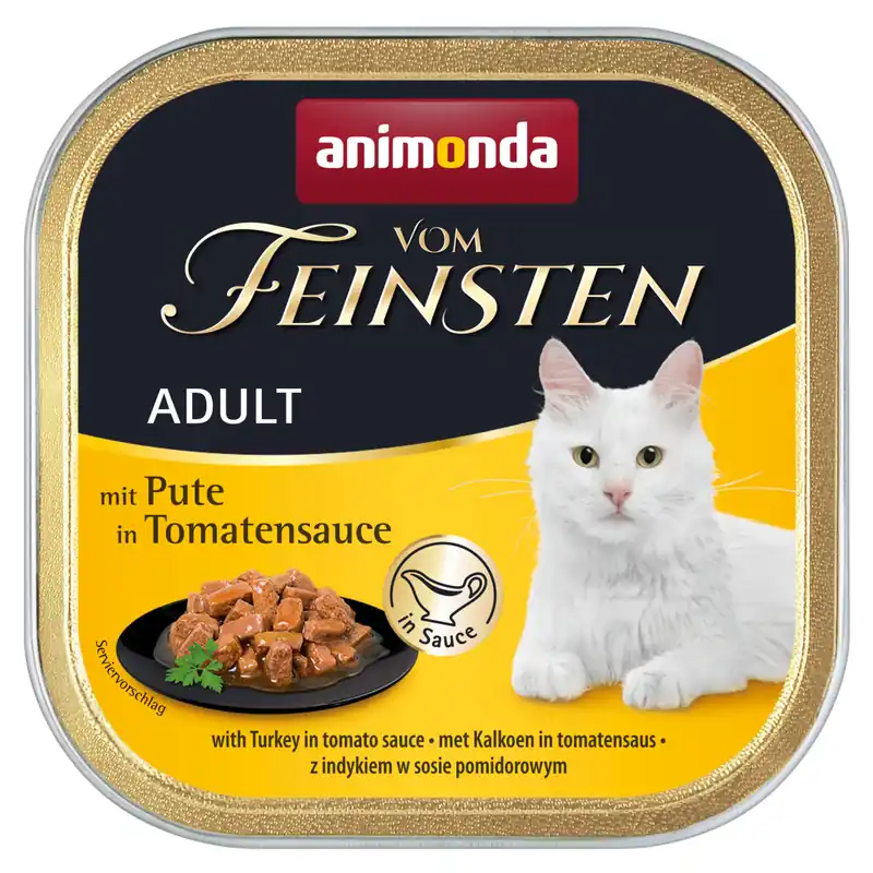 Sparpaket 8 x 100 g Animonda vom Feinsten Adult mit Pute in Tomatensauce Katzen Nassfutter Heißes Angebot