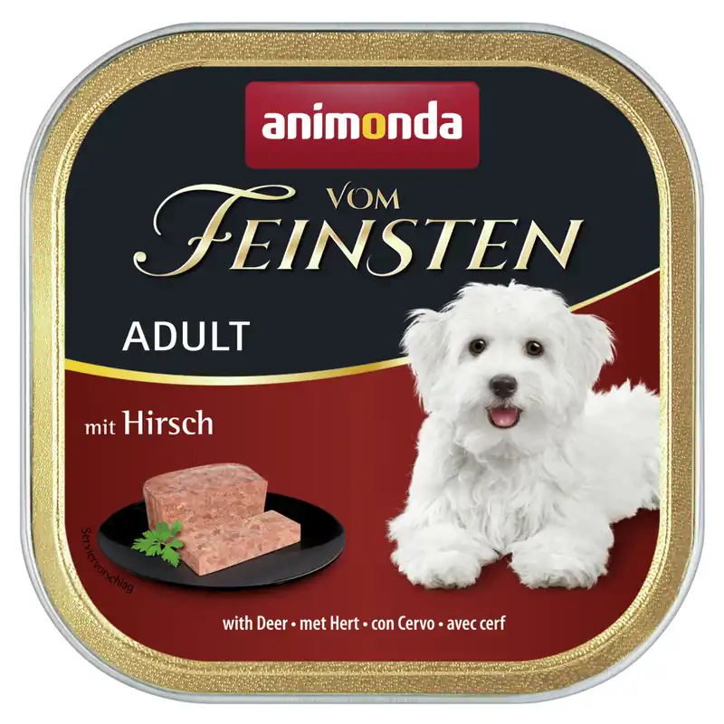 Top-Preis Sparpaket 22 x 150 g Animonda Vom Feinsten Adult mit Hirsch Hunde Nassfutter